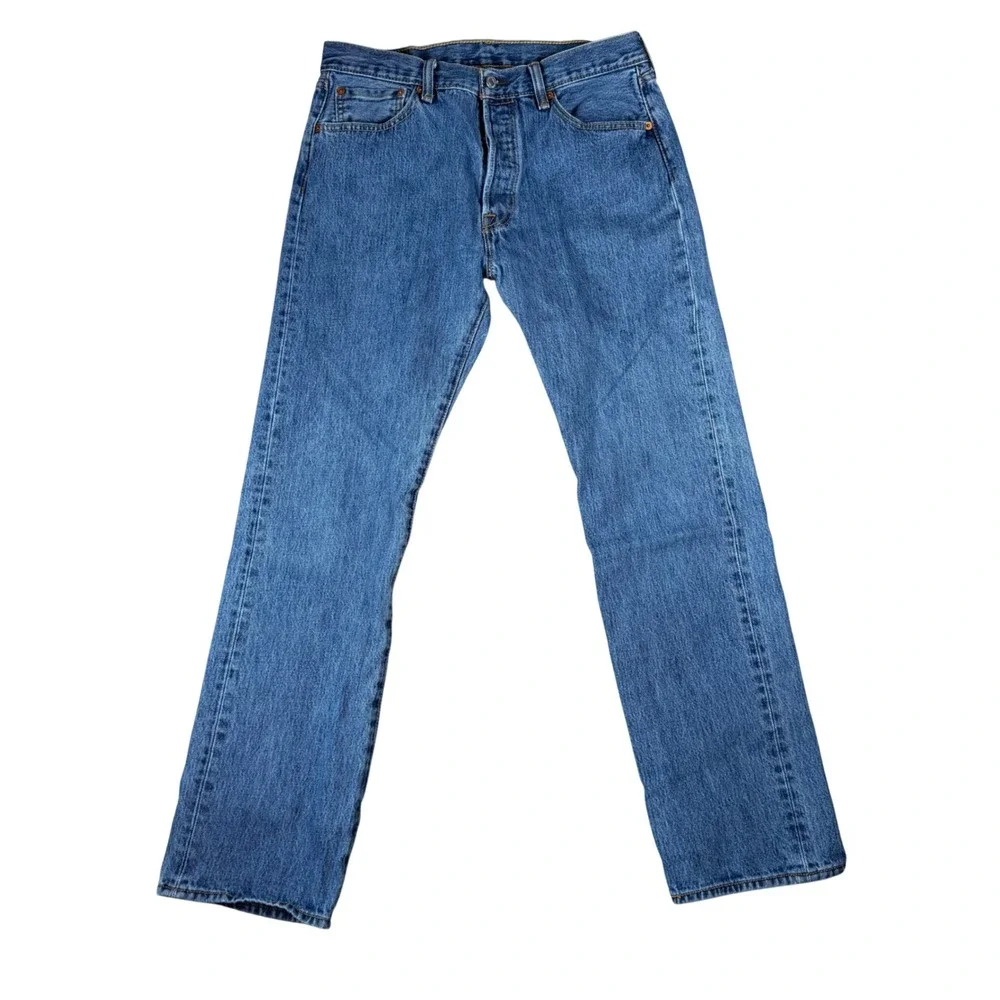 Levis 501 Original Fit Mens Medium Wash Straight Leg Denim Jeans W33 L32